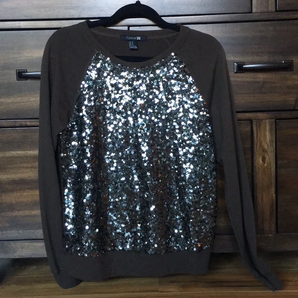sequin shiny top sweater